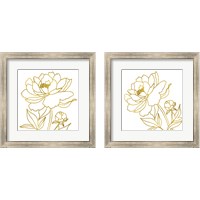 Framed Gold Floral 2 Piece Framed Art Print Set