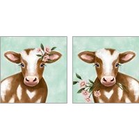Framed 'Farmhouse Cow 2 Piece Art Print Set' border=