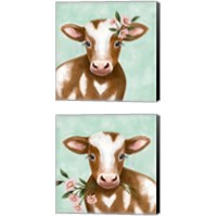 Framed Farmhouse Cow 2 Piece Canvas Print Set