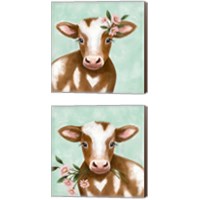 Framed 'Farmhouse Cow 2 Piece Canvas Print Set' border=