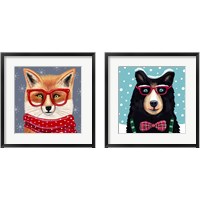 Framed 'Whimsical Animal 2 Piece Framed Art Print Set' border=