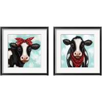Framed Cow Boy & Girl 2 Piece Framed Art Print Set
