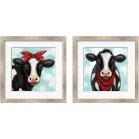 Framed Cow Boy & Girl 2 Piece Framed Art Print Set