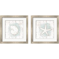 Framed 'Calming Coastal 2 Piece Framed Art Print Set' border=