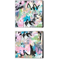 Framed 'Abstract Polka Dot 2 Piece Canvas Print Set' border=