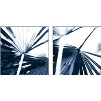 Framed 'Among Blue Palms 2 Piece Art Print Set' border=