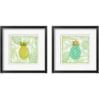 Framed 'Tropical Pineapple 2 Piece Framed Art Print Set' border=