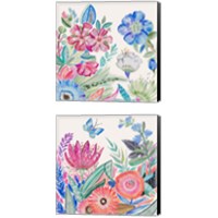Framed 'Spring Flower Garden 2 Piece Canvas Print Set' border=
