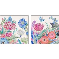 Framed 'Spring Flower Garden 2 Piece Art Print Set' border=