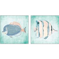 Framed 'Fish In The Sea 2 Piece Art Print Set' border=