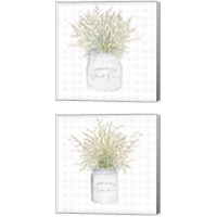 Framed 'Garden Plants 2 Piece Canvas Print Set' border=