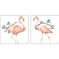 Framed Be Different Flamingo 2 Piece Art Print Set
