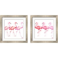 Framed Flamingo Trio 2 Piece Framed Art Print Set