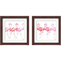 Framed Flamingo Trio 2 Piece Framed Art Print Set