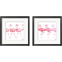 Framed Flamingo Trio 2 Piece Framed Art Print Set