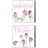 Framed 'Beautiful Dreams 2 Piece Canvas Print Set' border=