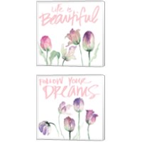 Framed 'Beautiful Dreams 2 Piece Canvas Print Set' border=