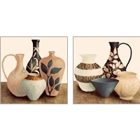 Framed 'Decorative Beige Vessels 2 Piece Art Print Set' border=