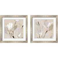 Framed 'Neutral Tulips 2 Piece Framed Art Print Set' border=