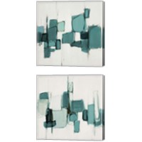 Framed 'Teal Cityside 2 Piece Canvas Print Set' border=