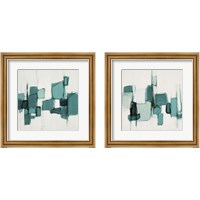 Framed Teal Cityside 2 Piece Framed Art Print Set