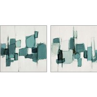 Framed 'Teal Cityside 2 Piece Art Print Set' border=