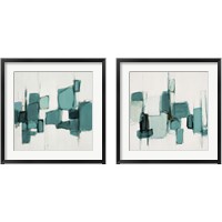 Framed Teal Cityside 2 Piece Framed Art Print Set