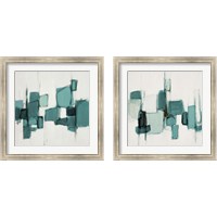 Framed 'Teal Cityside 2 Piece Framed Art Print Set' border=