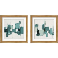 Framed 'Teal Cityside 2 Piece Framed Art Print Set' border=