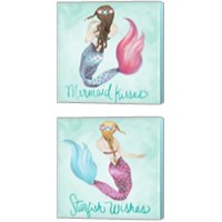 Framed 'Mermaid 2 Piece Canvas Print Set' border=