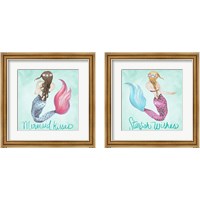 Framed 'Mermaid 2 Piece Framed Art Print Set' border=