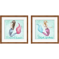 Framed 'Mermaid 2 Piece Framed Art Print Set' border=