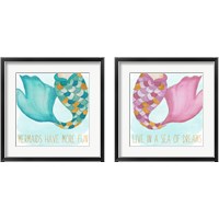 Framed 'Mermaid Tail 2 Piece Framed Art Print Set' border=