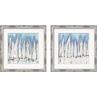 Framed 'White Sailboat Crowd 2 Piece Framed Art Print Set' border=