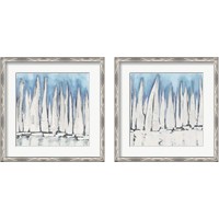 Framed 'White Sailboat Crowd 2 Piece Framed Art Print Set' border=
