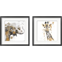 Framed Safari Animal with GoldSeries 2 Piece Framed Art Print Set