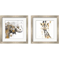 Framed Safari Animal with GoldSeries 2 Piece Framed Art Print Set