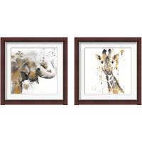 Framed Safari Animal with GoldSeries 2 Piece Framed Art Print Set