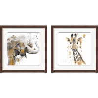 Framed 'Safari Animal with GoldSeries 2 Piece Framed Art Print Set' border=
