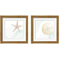 Framed 'Turquoise Sea Life 2 Piece Framed Art Print Set' border=