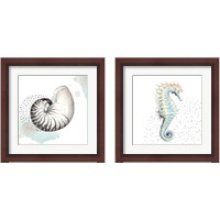 Framed Turquoise Sea Life 2 Piece Framed Art Print Set