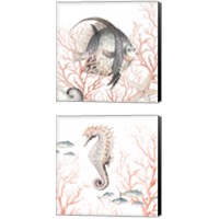 Framed Sea Life on Coral 2 Piece Canvas Print Set