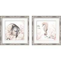 Framed 'Sea Life on Coral 2 Piece Framed Art Print Set' border=