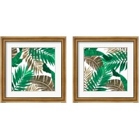 Framed Modern Jungle Leaves Close Up 2 Piece Framed Art Print Set