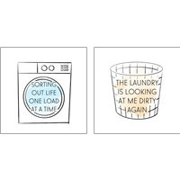 Framed 'Laundry 2 Piece Art Print Set' border=