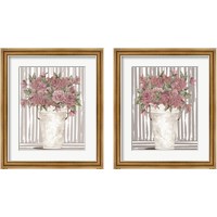 Framed 'Pink Posies 2 Piece Framed Art Print Set' border=