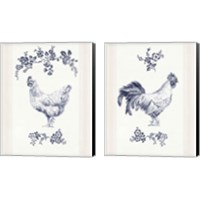 Framed 'Summer Chickens 2 Piece Canvas Print Set' border=