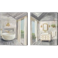 Framed 'Attic Bathroom 2 Piece Canvas Print Set' border=