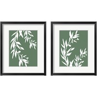 Framed 'Leaves  2 Piece Framed Art Print Set' border=