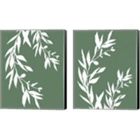 Framed 'Leaves  2 Piece Canvas Print Set' border=